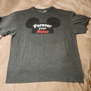 Disney Dark Gray T-Shirt with Iconic Graphic Mickey Mouse "Forever Your Mickey"